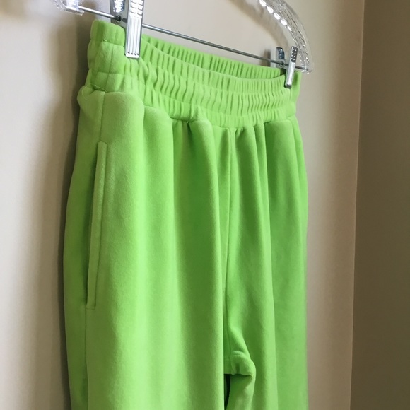 Danielle Guizio Trouble in Paradise Neon Green Jogger Sweatpants - Picture 3 of 8